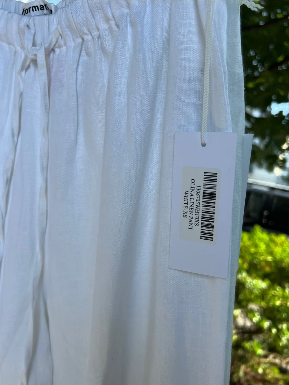 NWT Reformation Olina Linen Pants in White XS